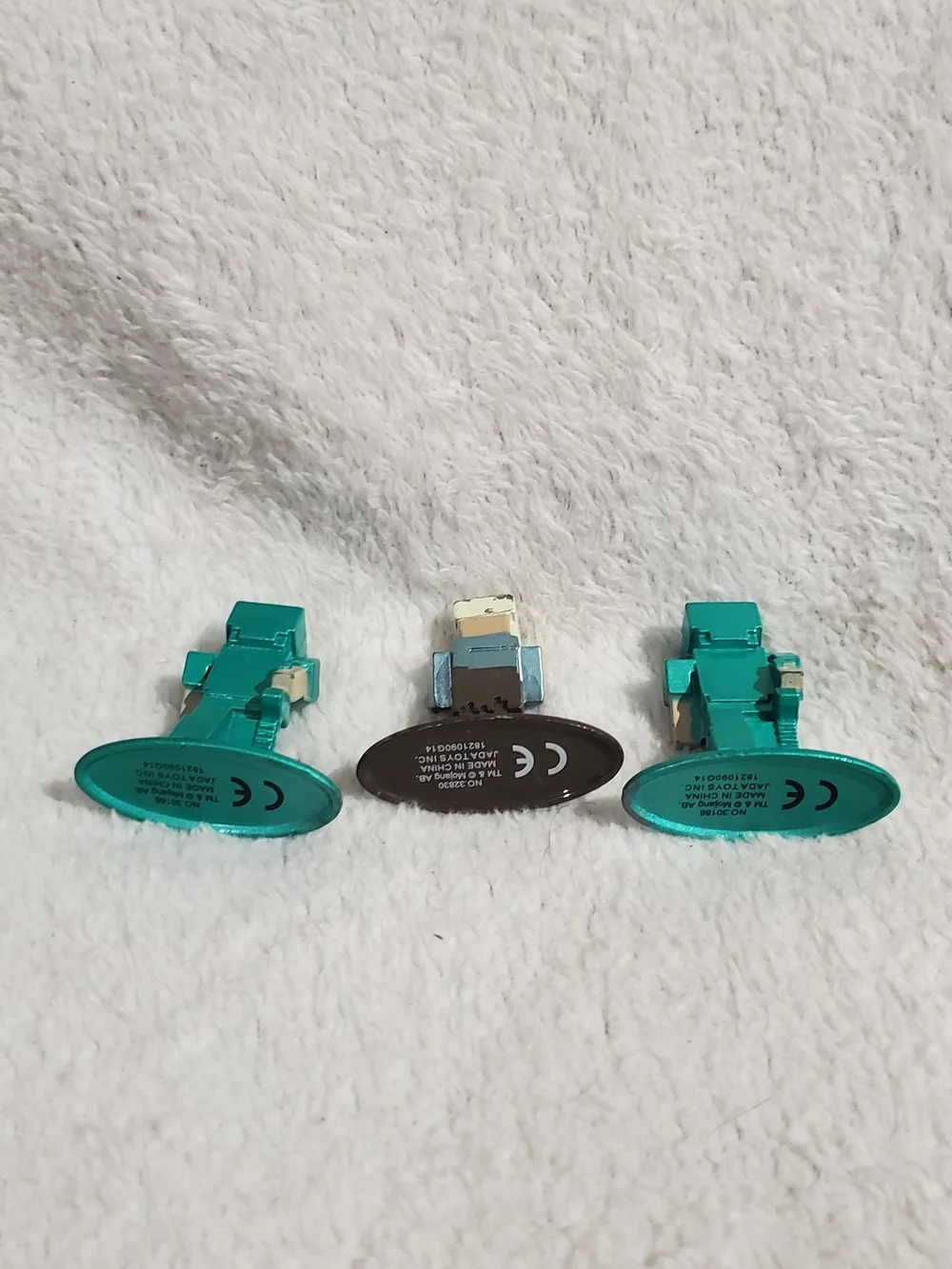 Minecraft-Inspired Teal Action Figure Set - 3-Pack